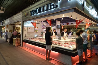 France, Rhone, Lyon, cours Lafayette, les Halles Paul Bocuse (Paul Bocuse covered market), Boucherie Trolliet also meilleur ouvrier de France (France’s Best Craftsman)