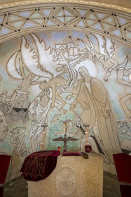 France, Alpes-Maritimes, the Saint Pierre chapel, property of the fishermen's association and decorated by Jean Cocteau