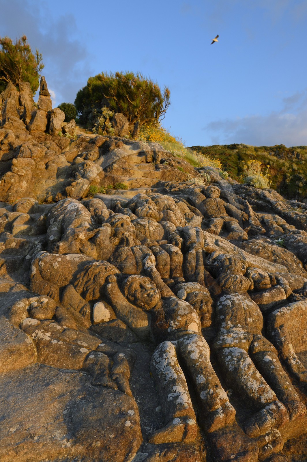 France, Ille-et-Vilaine, St Malo, Rotheneuf, stones sculpted by Foure abbot between 1870 and 1917