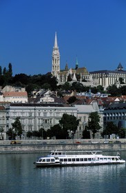 Hongrie, Budapest, le Danube et l'église Mathias, côté Buda
