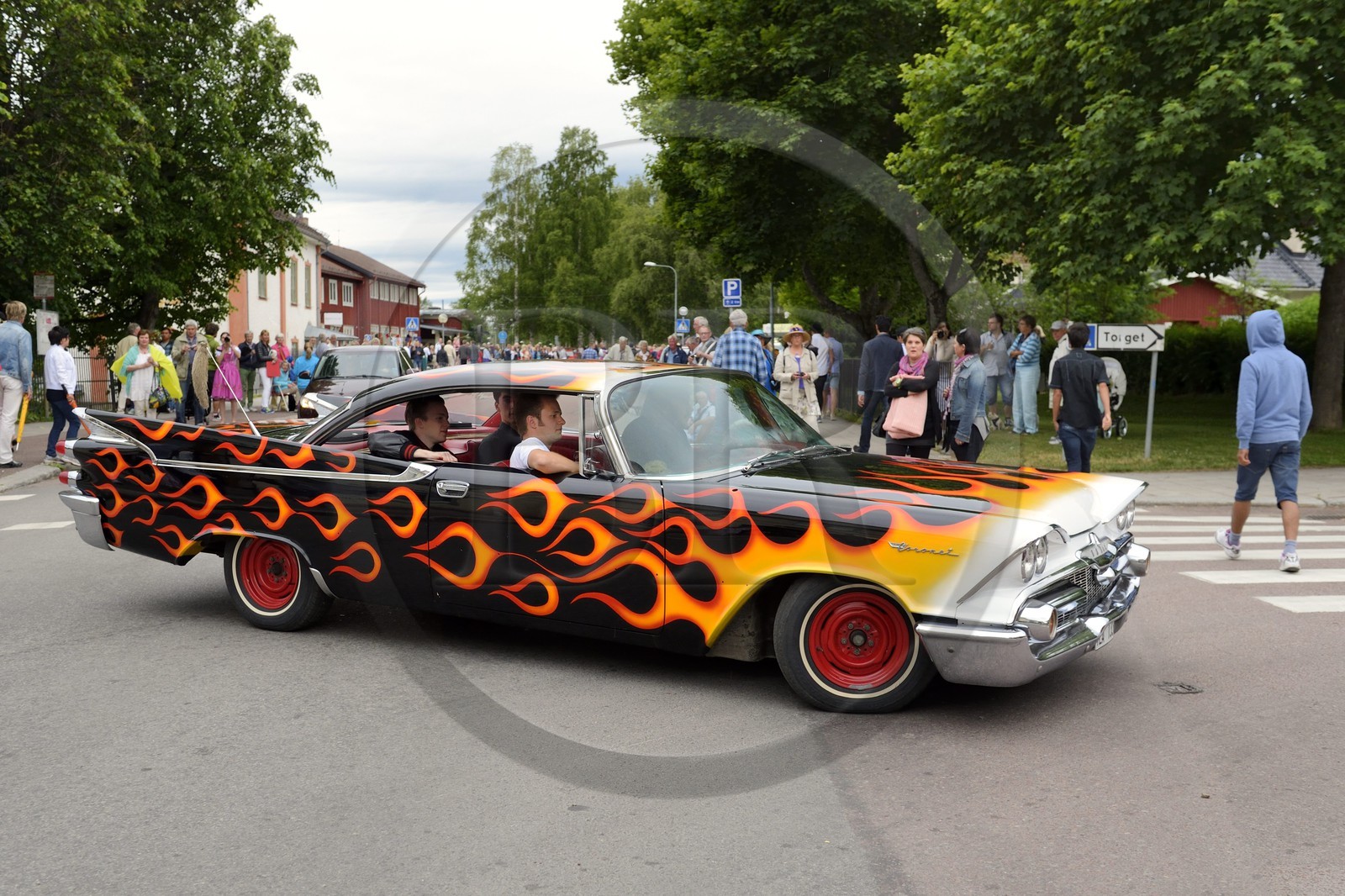 Sweden, Dalarna County, Leksand, vintage American car