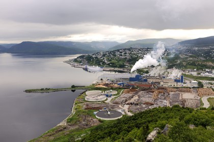 Canada, Newfoundland and Labrador Province, Newfoundland Island, city of Corner Brook and the Factory of Corner Brook Pulp and Paper