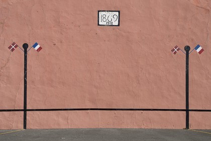 France, Pyrenees Atlantiques, Basque Country coast, Bidart, the Petit Fronton of the main square