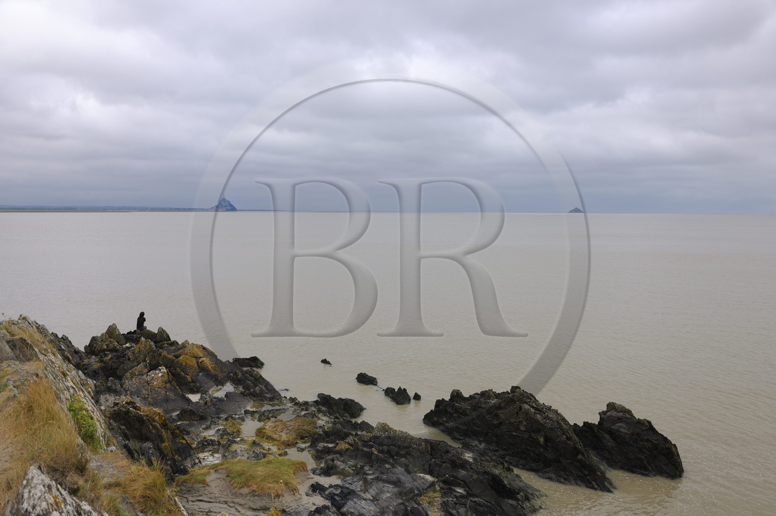 France, Manche (50), la Baie du Mont-Saint-Michel et le Mont depuis le Groin du Sud France, Manche (50), la Baie du Mont-Saint-Michel et le Mont depuis le Groin du Sud