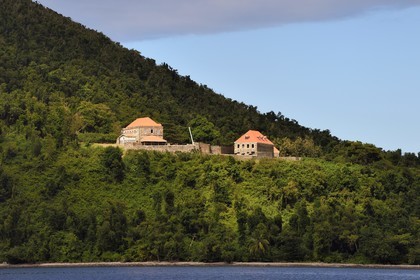 Caraïbes, Ile de la Dominique, Portsmouth, Parc national des Cabrits, la baie de Prince Rupert et Fort Shirley, fort britannique du XVIIIe siècle