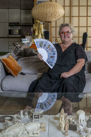 France, Loire Atlantique, Nantes, Graslin district, Nathalie Brucker runs the oldest shop (Byblos) in Passage Pommeraye and lives upstairs