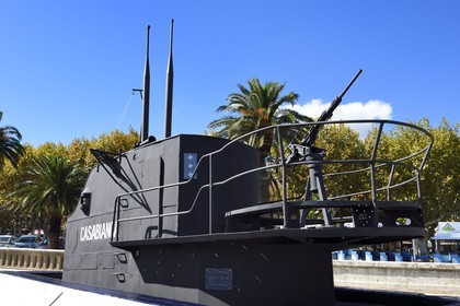 France, Haute Corse, Bastia, place Saint-Nicolas, replica of the Casabianca submarine kiosk that distinguished himself during the Second World War