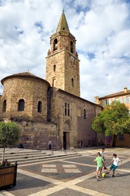 France, Var, Frejus, place Camille Formigé, the St. Leonce cathedral (16th century)