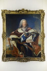 France, Meurthe-et-Moselle, Nancy, Palais Ducal (the Duke of Lorraine's Palace) houses the Historical Museum of Lorraine, portrait of Stanislas Leszczinski, King of Poland and last Duke of Lorraine in the eighteenth century, by Jean Girardet
