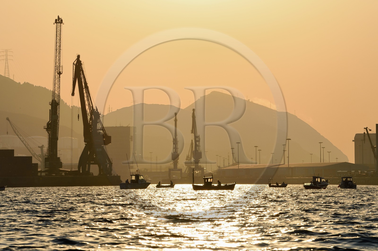 Espagne, Pays basque espagnol, Biscaye, Santurtzi, port industriel de Bilbao à l'embouchure du fleuve Nervion