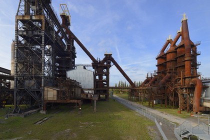 France, Moselle (57), Vallée de la Fensch, usine sidérurgique d'Uckange, Parc du Haut-fourneau U4