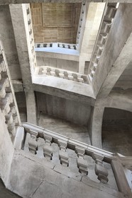 France, Dordogne (24), Brantôme, l'abbaye bénédictine Saint-Pierre de Brantôme, l'escalier Vauban