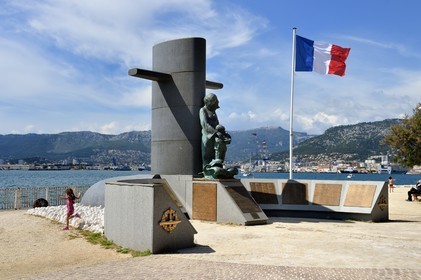 France, Var, Toulon, national monument in memory of submariners in the garden of the Royal Tower