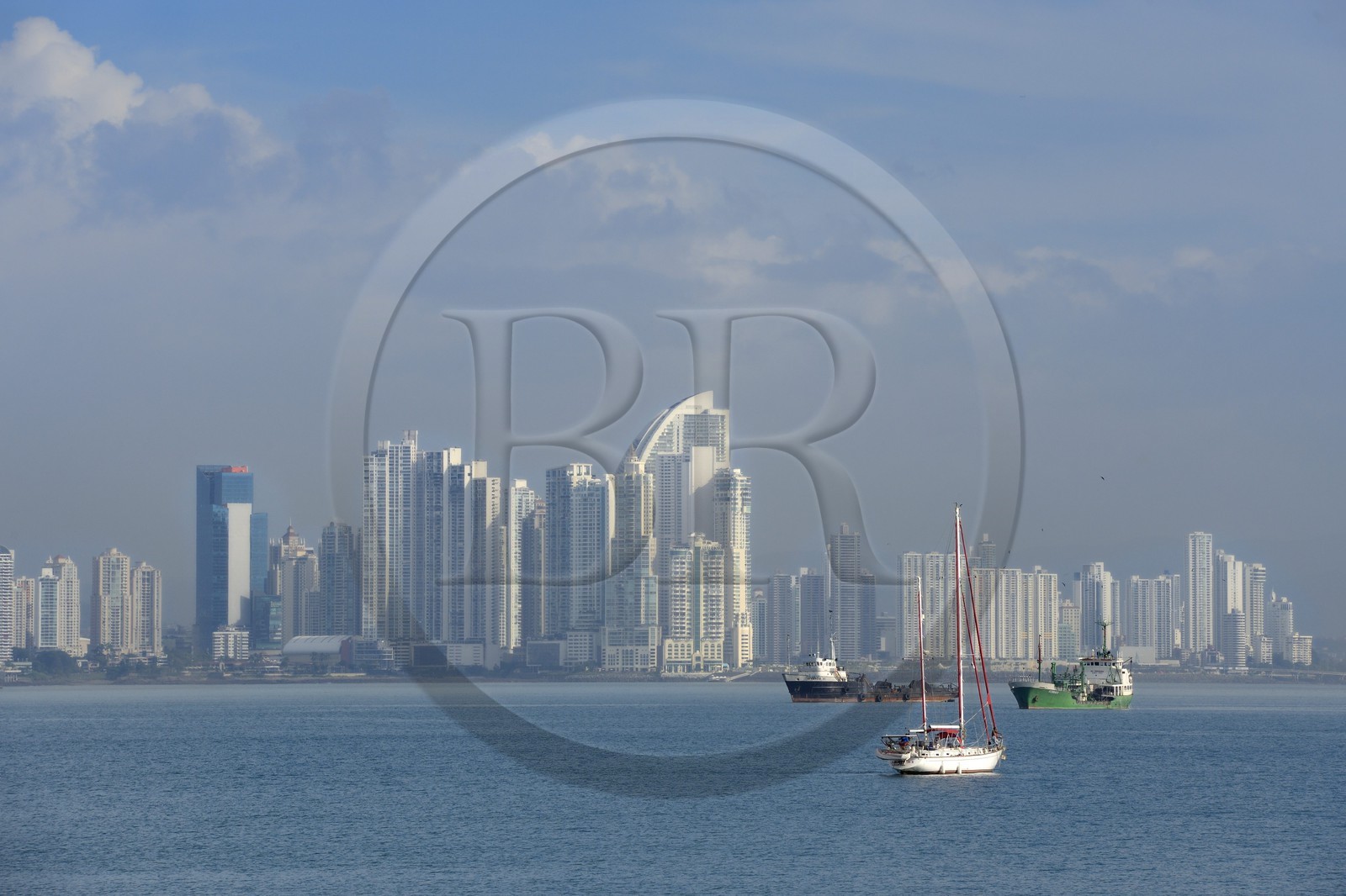 Panama, Panama City, the waterfront and skyscrapers