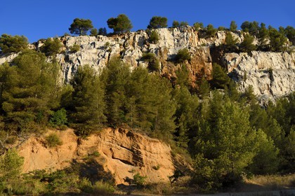 France, Bouches du Rhone, Cassis, National Park of the Calanques, Calanque de Port Miou (cove), old quarry operated by Solvay (request for authorization necessary before publication)