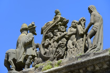 France, Finistère (29), Pleyben, le calvaire dans l'enclos paroissial