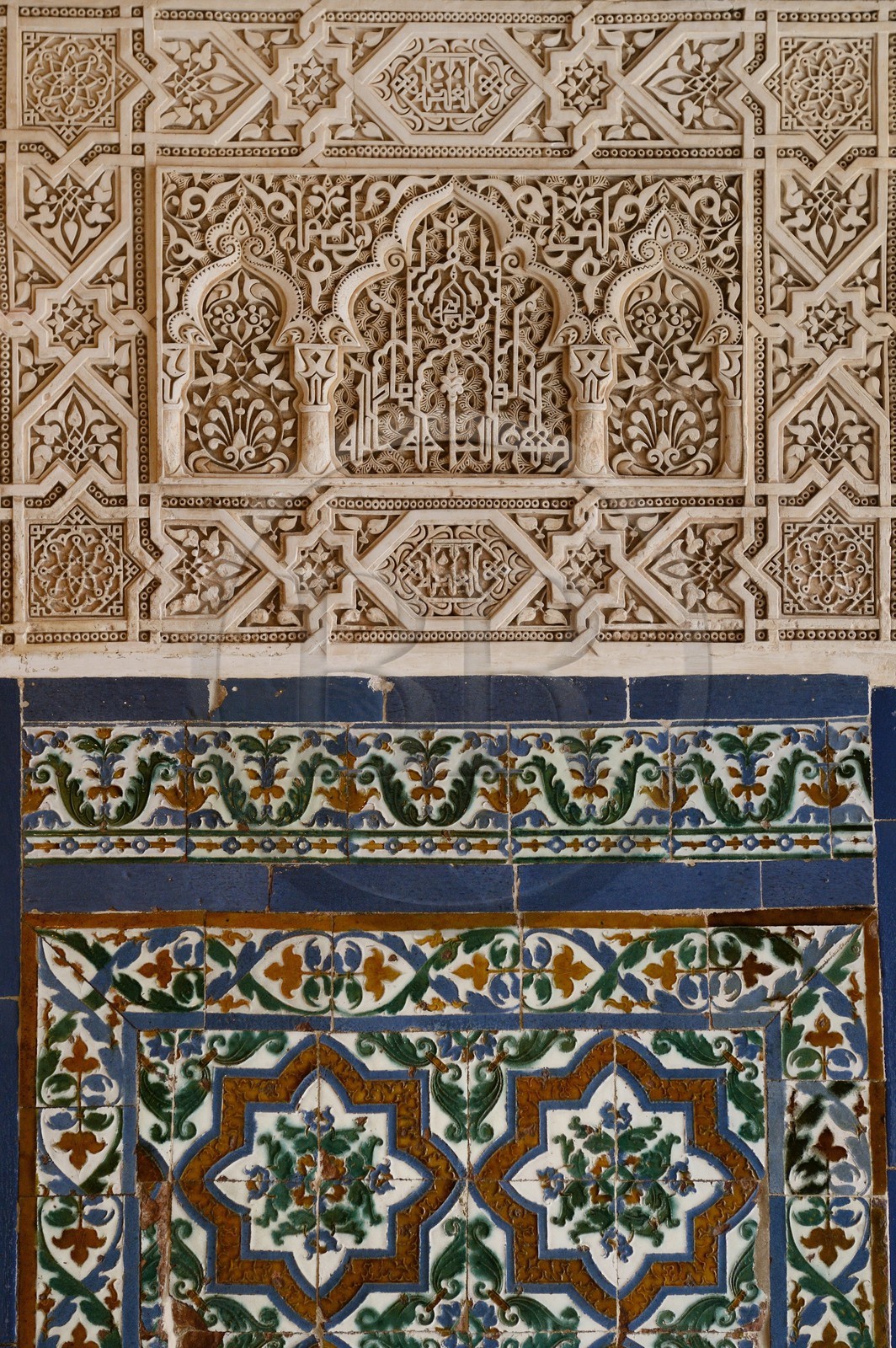 Espagne, Andalousie, Grenade, Palais nasrides de l'Alhambra, classé Patrimoine Mondial de l'UNESCO, Palais des Lions, Salle des Abencerrajes