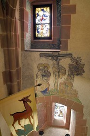 France, Bas Rhin, Orschwiller, Alsace Wine Road, Haut Koenigsbourg Castle, the chapel