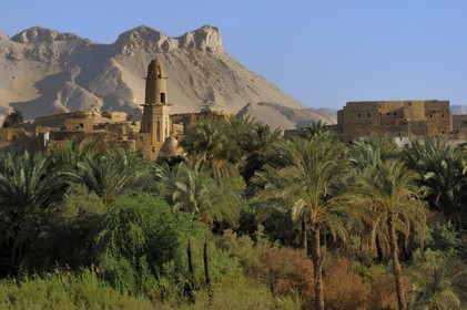 Egypte, Haute Egypte, désert libyque, oasis de Dakhla, vieux village de Al-Qasr, la mosquée de Nasr el-Din