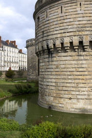 France, Loire Atlantique, Nantes, Bouffay district, the castle of the Dukes of Brittany, tower of the rampart