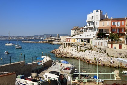 France, Bouches-du-Rhône (13), Marseille, quartier d'Endoume, Malmousque, petit port de l'Anse de Malmousque