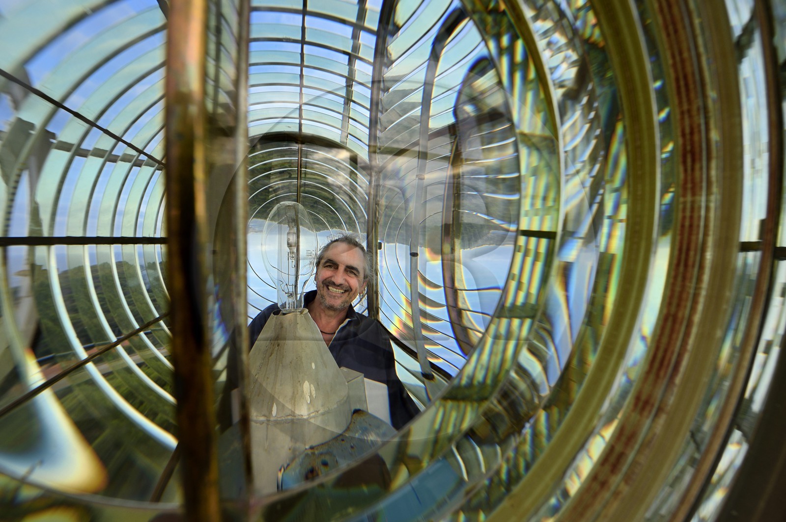 France, Var (83), Iles d'Hyères, parc national de Port Cros, Ile de Porquerolles, Emmanuel Rapenne est le gardien de phare de Porquerolles