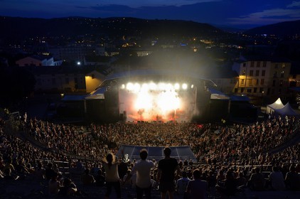 France, Isère (38), Vienne en bordure du Rhône, le théâtre antique aménagé pour recevoir le festival Jazz à Vienne