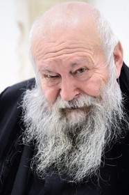 France, Paris, Galerie RX, Hermann Nitsch, Hermann Nitsch, contemporary Austrian artist, co-founder of the Wiener Aktionismus movement (Viennese Actionism)