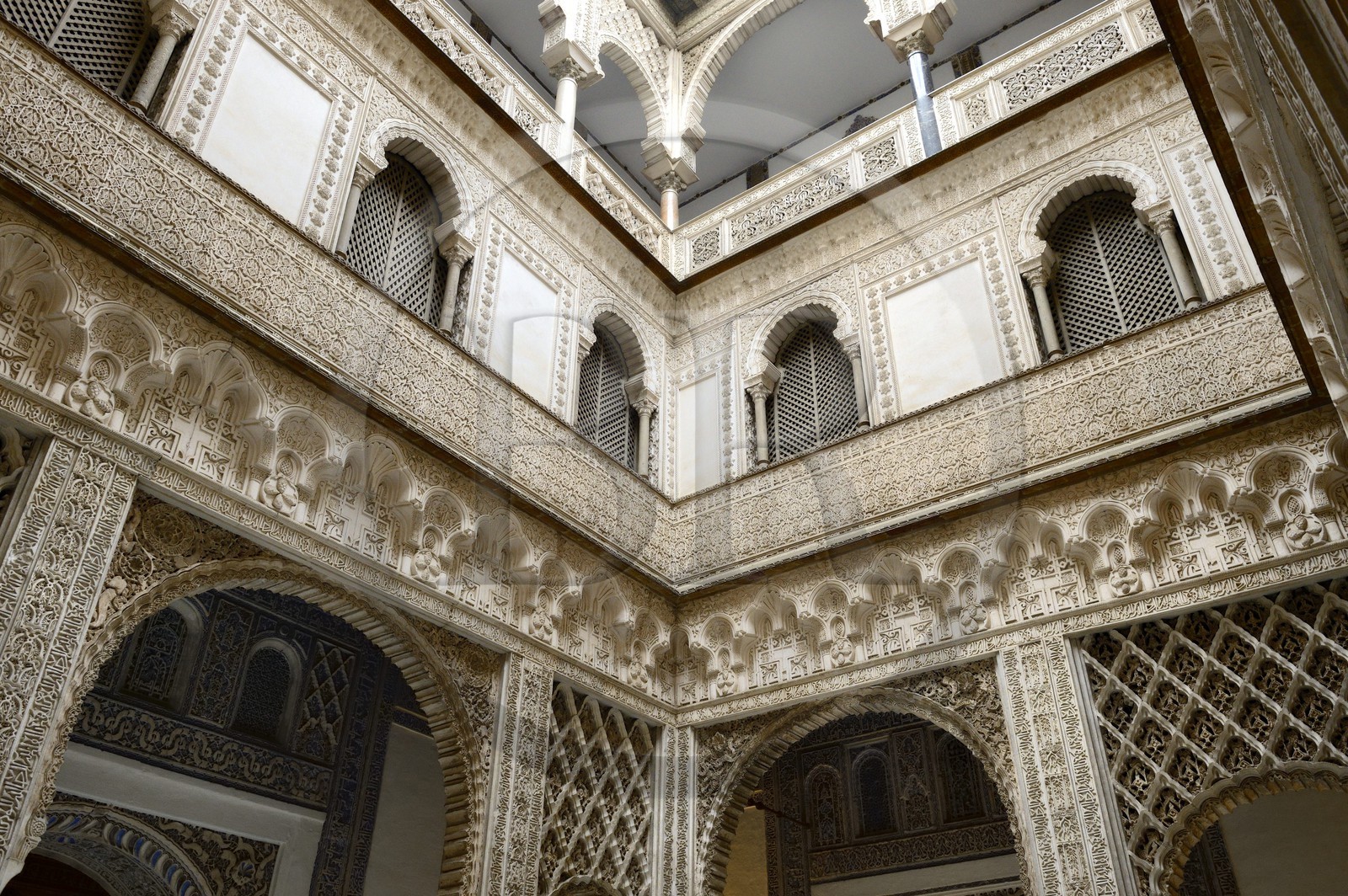 Espagne, Andalousie, Séville, Alcazar de Séville (Reales Alcazares de Sevilla), classé Patrimoine Mondial de l'UNESCO, Patio des Poupées (Patio de las Munecas)