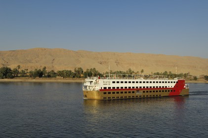 Egypt, Upper Egypt, Nile Valley, cruise ship on the Nile river between Luxor and Esna