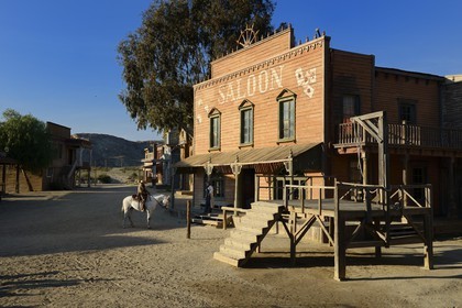 Spain, Andalusia, Almeria Province, Tabernas Desert, Fort Bravo Texas-Hollywood Amusement park where the 7 Mercenaries from John Sturges, Les Petroleuses from Christian-Jaque and A Fistful of Dollars from Sergio Leone were filmed