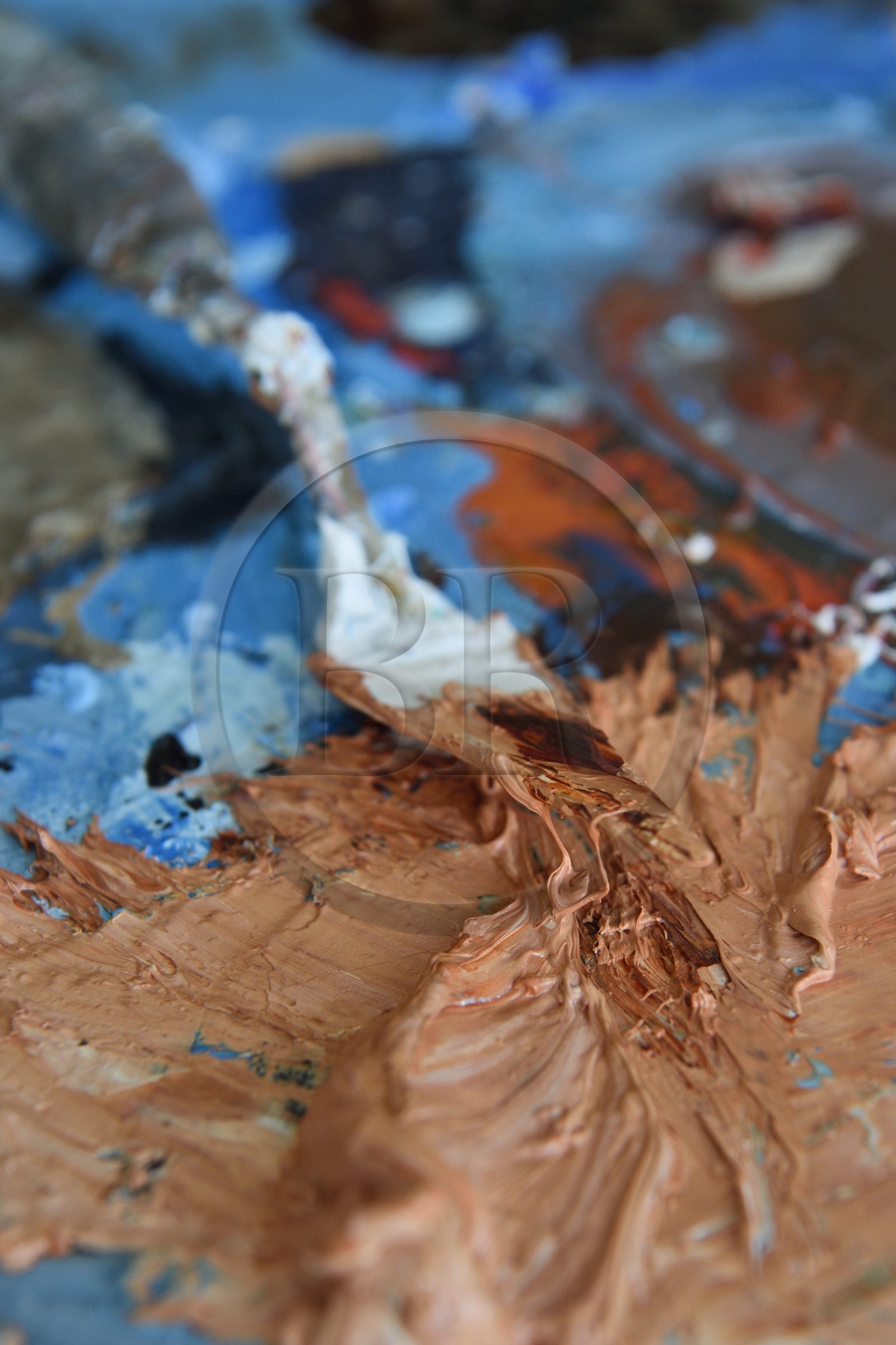 France, Val-de-Marne (94), Yvry-sur-Seine, Atelier de Fred Kleinberg, travail pour l'exposition Odyssée