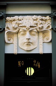 Latvia (Baltic States), Riga, decoration Art nouveau of a house