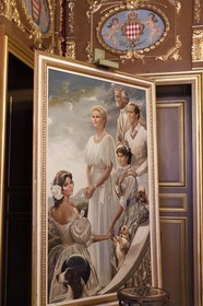 Principality of Monaco, Monaco, the Rock, the royal palace, painting of the Grimaldi family in 1981