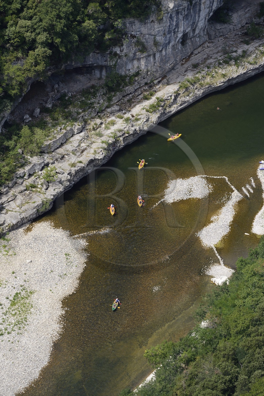 France, Ardeche, Ardeche Gorges, 30 km long from Vallon Pont d'Arc to Saint Martin d'Ardeche