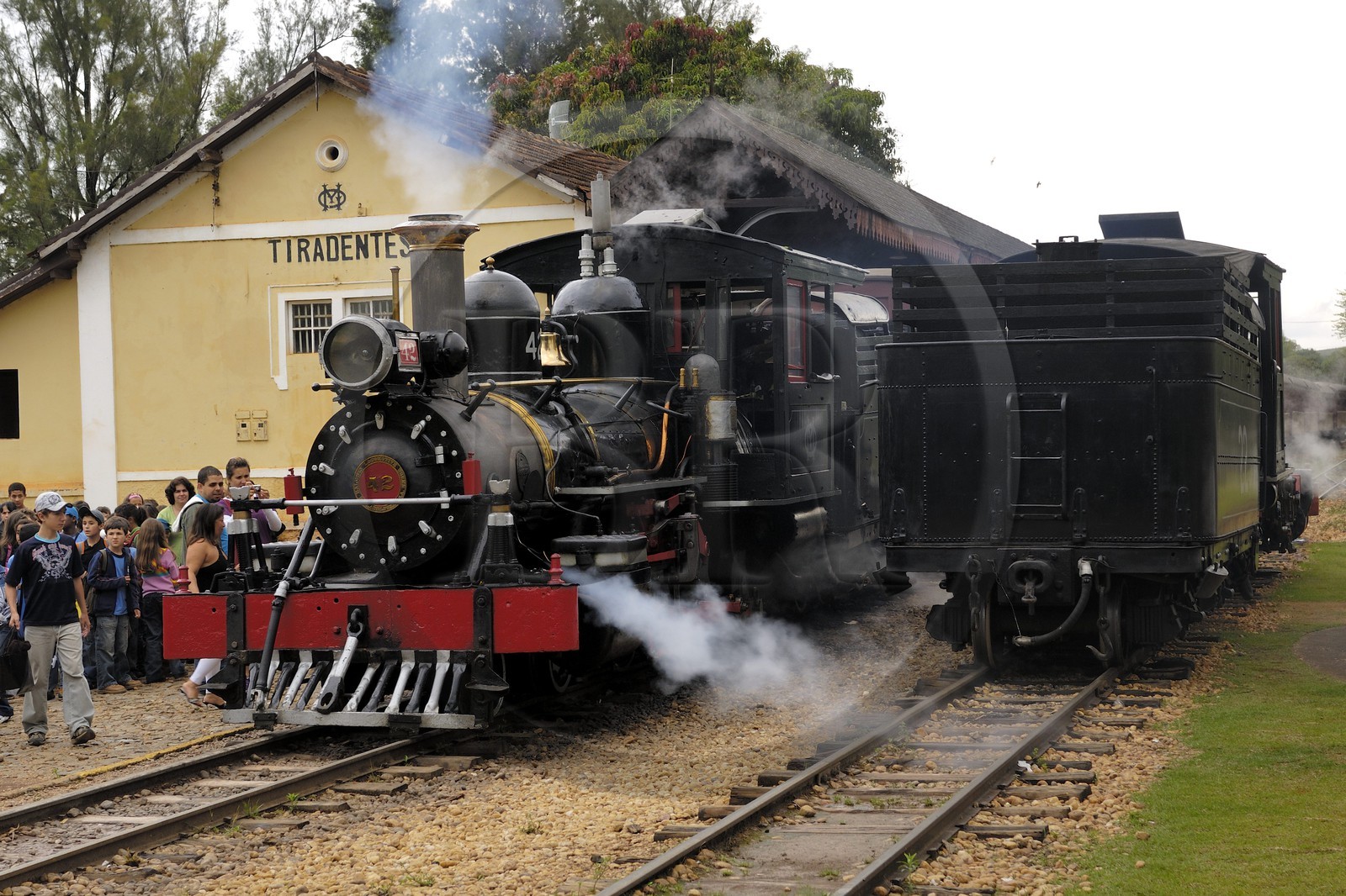 Brésil, Etat du Minas Gerais, gare de Tirandentes, le train vapeur Maria Fumaça qui fait la liason avec Sao Joao del Rei