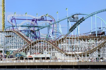 Sweden, Stockholm, Djurgarden, Gröna Lund amusement park, roller coaster