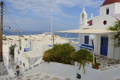 Grèce, Les Cyclades, mer Égée, île de Mykonos, Chora (Mykonos town), dans les ruelles de la vieille ville