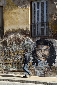 Argentine, Buenos Aires, quartier Saint Telmo, pasaje de San Lorenzo, peintures murales avec Che Guevara
