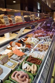France, Bas Rhin, Strasbourg, old town listed as World Heritage by UNESCO, butcher's shop and delicatessen Frick Lutz in the rue des Orfèvres