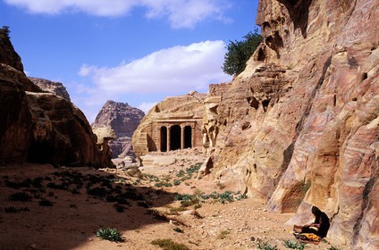Jordan, Petra, the grave in the garden in Wadi Farasa