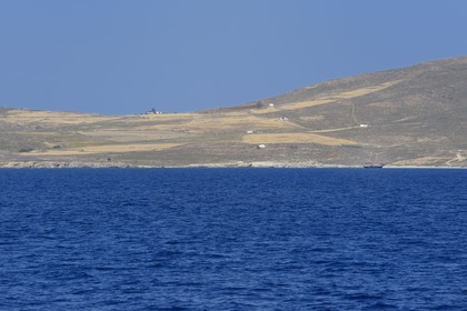 Greece, Cyclades islands, Rineia (or Rhenea) island facing the island of Delos