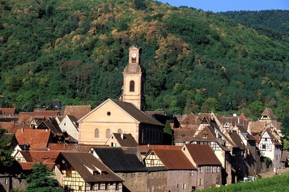 France, Haut Rhin, the Alsace Wine Route, Riquewihr village, labelled Les Plus Beaux Villages de France (The Most Beautiful Villages of France)
