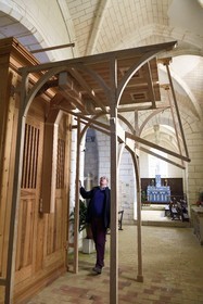 France, Charente (16), Pranzac, orgue italien à soufflets mécaniques construit par le facteur d'orgue Bernard Boulay