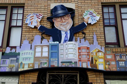 United States, California, San Francisco, sign of the districts of the city in the district of Noe Valley