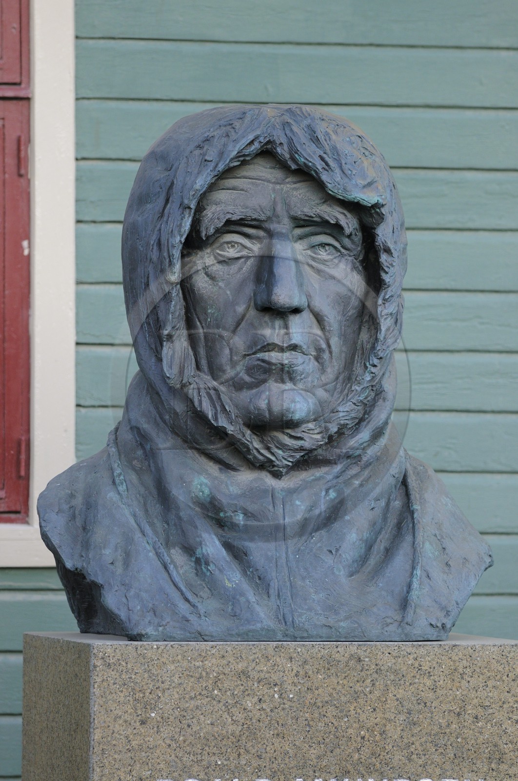 Norvège, Troms, ville de Tromso, statue de l'explorateur polaire Amundsen