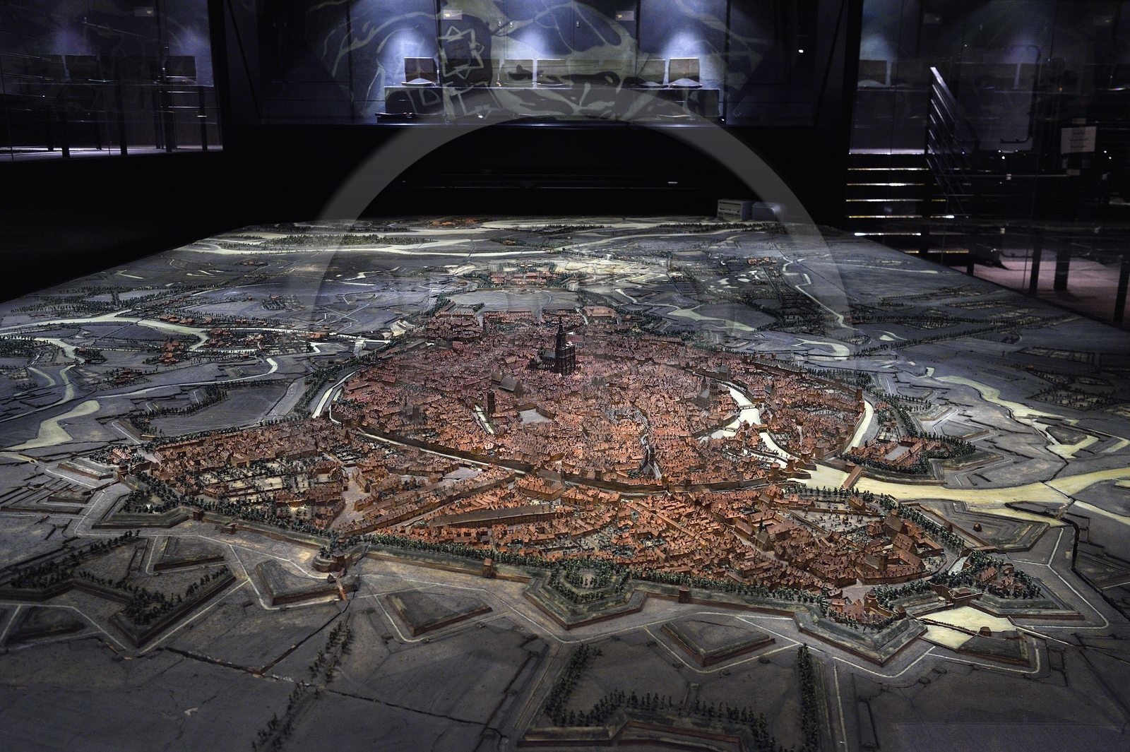 France, Bas-Rhin (67), Strasbourg, Musée historique de la ville de Strasbourg, le plan-relief de 1727, elle montre les modifications apportées aux fortifications après Vauban