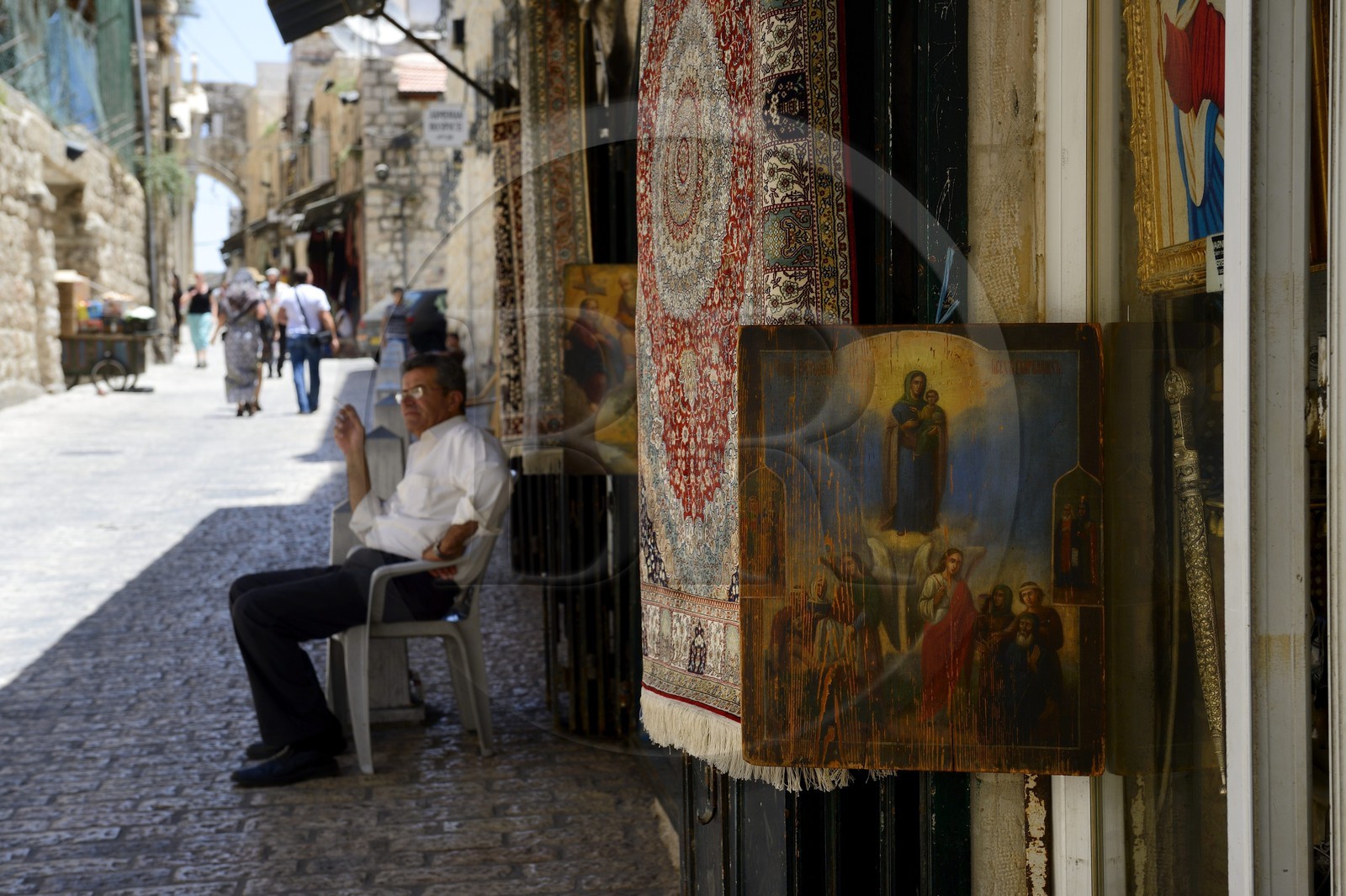 Israel, Jérusalem, ville sainte, vieille-ville classée Patrimoine Mondial de l'UNESCO, la Via Dolorosa (Chemin de Croix) dans le quartier musulman