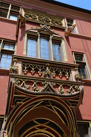 Allemagne, Bade-Wurtemberg, Fribourg en Brisgau, Haus Zum Walfisch (La Maison de la Baleine) construite en 1516 a hébergé Erasme