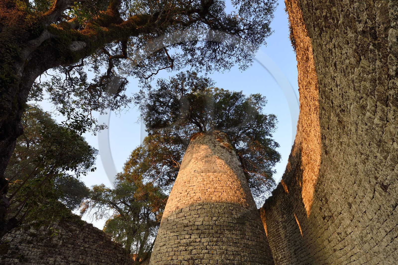 Zimbabwe, Masvingo province, the ruins of the archaeological site of Great Zimbabwe, UNESCO World Heritage List, 10th-15th century, the conical tower inside the Great Enclosure